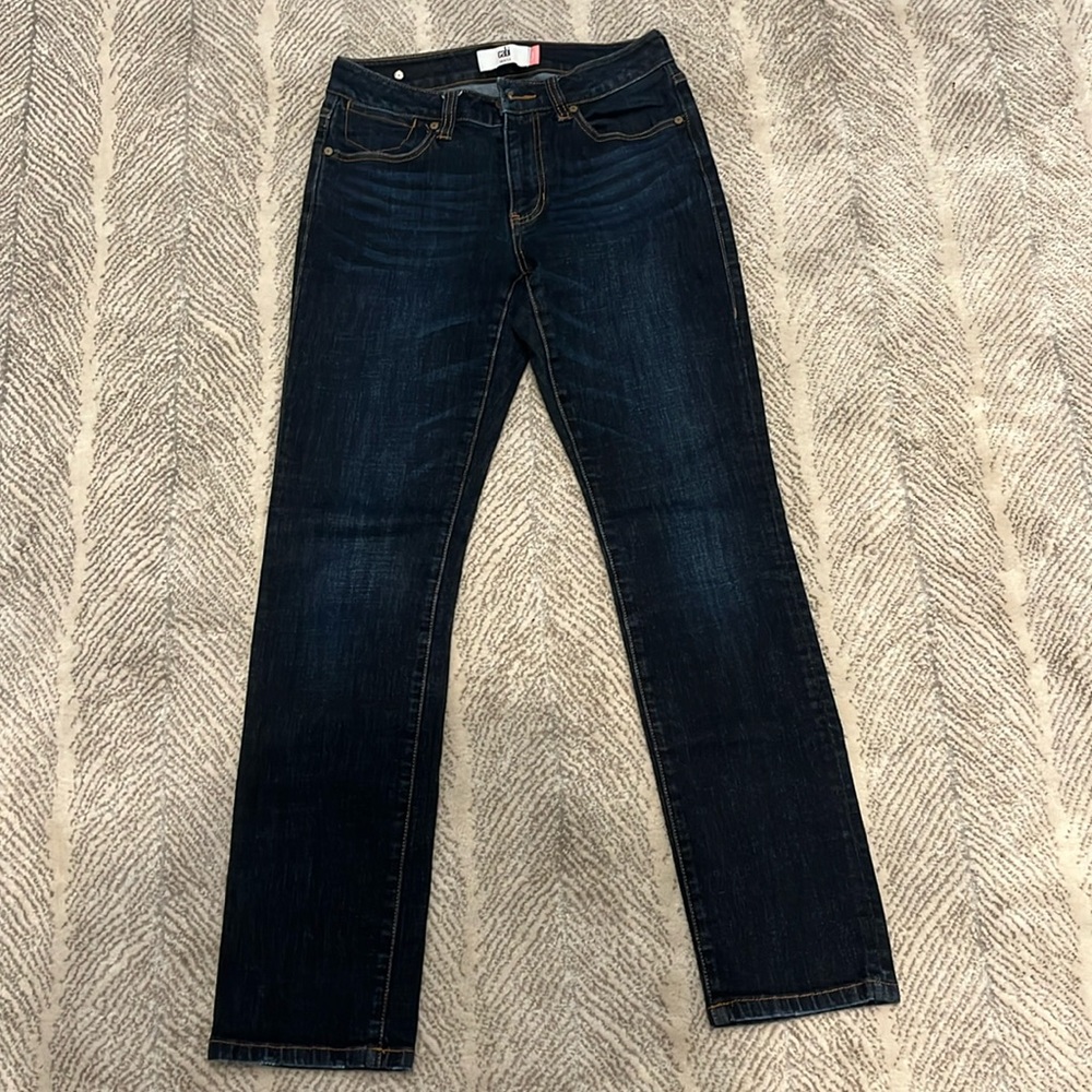 Cabi High Straight Dark Wash Jeans